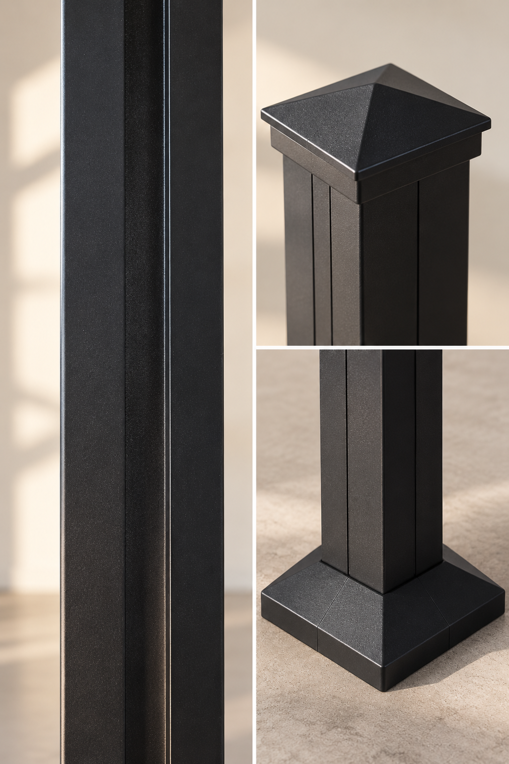 Poteau d’aluminium pour clôture et de panneaux d’intimité